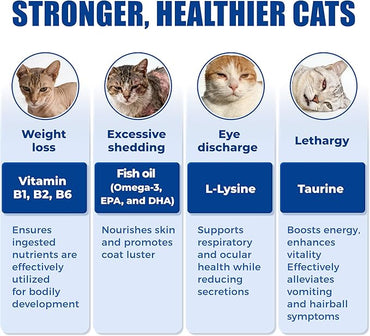 JUSTTRY Cat Multivitamin Bites – 300 Bites, Taurine, Lysine & Omega-3 Fish Oil Daily Supplements for Immune, Skin, Coat & Heart Support, 6.35oz