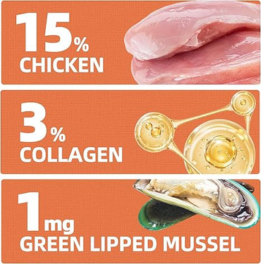 Just Try 16 OZ Collagen Cat Treats Healthy Training Biscuits for Skin Elasticity and Joint Health