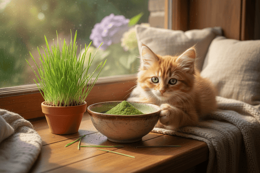 Just Try 7OZ Cat Grass Powder – Natural Feline Grass Treat for Hairball & Gut Health - Just try