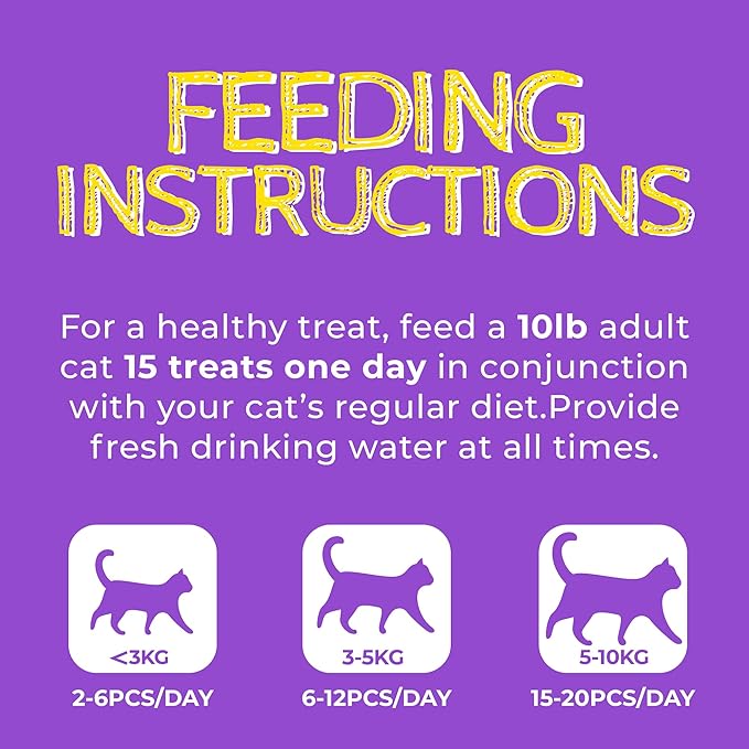 Just Try 13.4oz Lysine Cat Treats Natural Salmon Flavor Daily Wellness Dental Biscuits for Cats Kittens