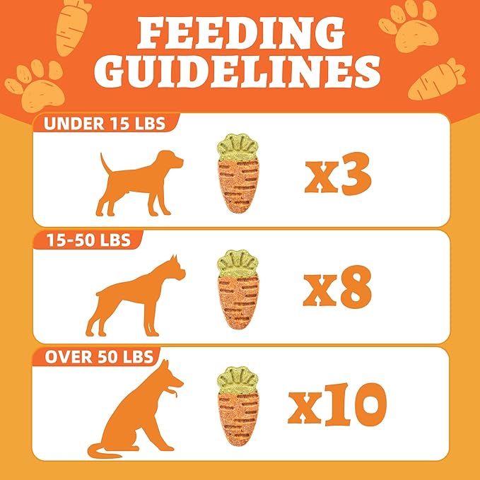 Just Try 10.58oz Baked Carrot Dog Biscuits Chicken Flavor with Carrot & Broccoli Healthy Training Treats for Dogs