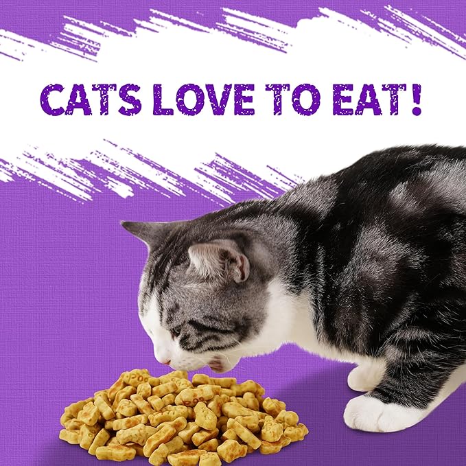 Just Try 13.4oz Lysine Cat Treats Natural Salmon Flavor Daily Wellness Dental Biscuits for Cats Kittens