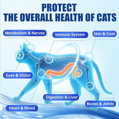 JUSTTRY Cat Multivitamin Bites – 300 Bites, Taurine, Lysine & Omega-3 Fish Oil Daily Supplements for Immune, Skin, Coat & Heart Support, 6.35oz