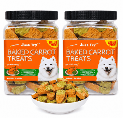 Baked Carrot & Chicken Dog Treats | Baked Training Biscuits for Dogs 16oz (453g) | Just TryDog treats