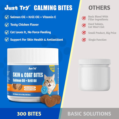 Cat Skin & Coat Chews for Healthy Skin & Shedding Control | Just TryCat Supplements
