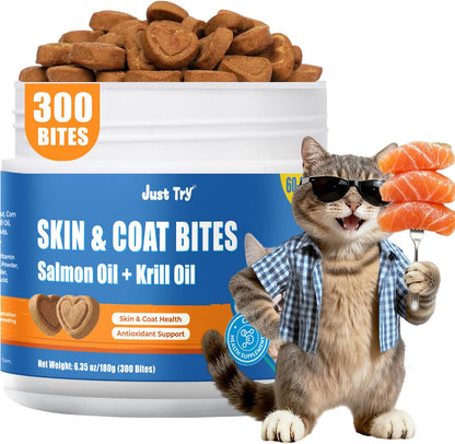 Cat Skin & Coat Chews for Healthy Skin & Shedding Control | Just TryCat Supplements