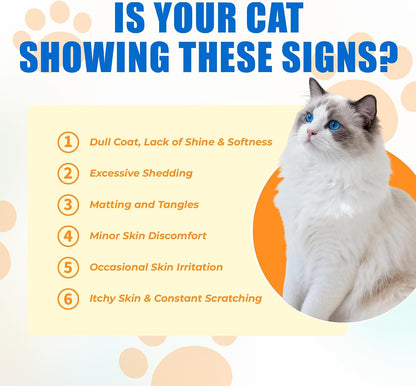 Cat Skin & Coat Chews for Healthy Skin & Shedding Control | Just TryCat Supplements