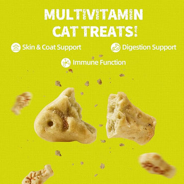 Just Try 13.4oz Cat Multivitamin Crunchy Chews - Daily Supplement for Immune, Joint, Skin & Coat, Digestion SupportJust Try