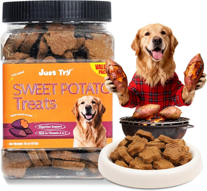 Just Try Sweet Potato Dog Treats for Gut Health | Healthy Training BiscuitsJust Try