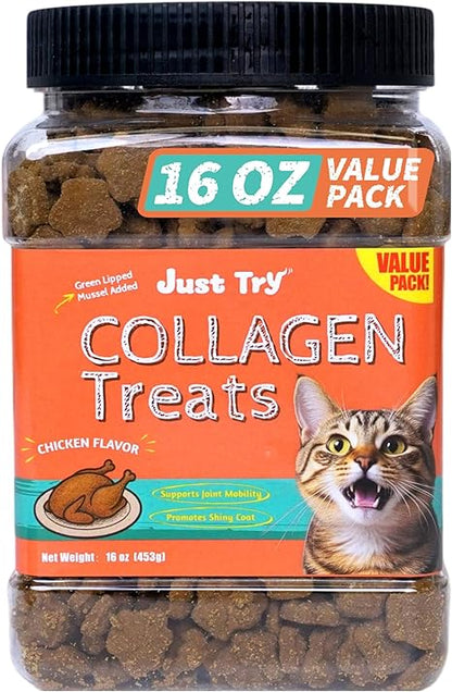 Just Try Collagen Cat Treats for Skin & Joint Health | Training BiscuitsCat Treats