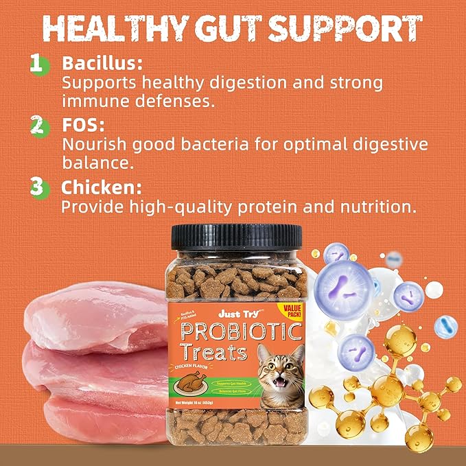 Just Try Probiotic Cat Treats | Digestive Support for Cats – Cat