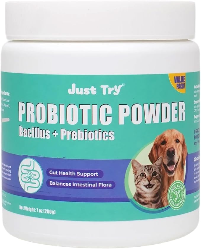 Just Try Probiotic Powder for Cats | Gut Health & Digestive Support Chicken Flavor