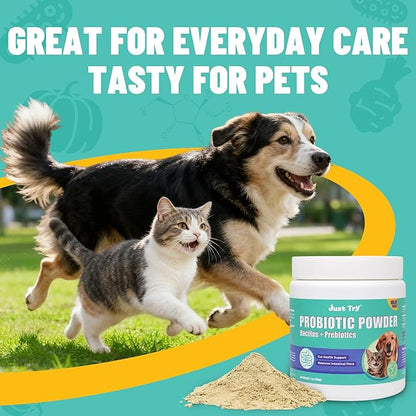Just Try Probiotic Powder for Cats | Gut Health & Digestive Support Chicken Flavor
