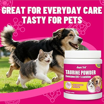 Just Try Taurine CoQ10 Cat & Dog Supplement | Heart & Immune Support Daily PowderJust Try