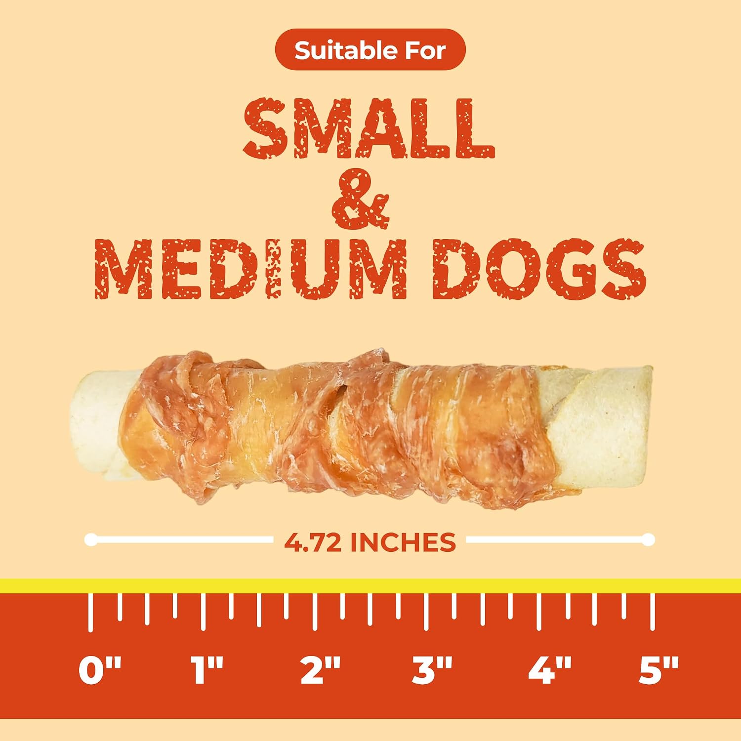 Just Try Beefhide Stick 4.72" | Chicken Wrapped Rawhide Dog Chews for Small & Medium DogsDogs Chews Sticks