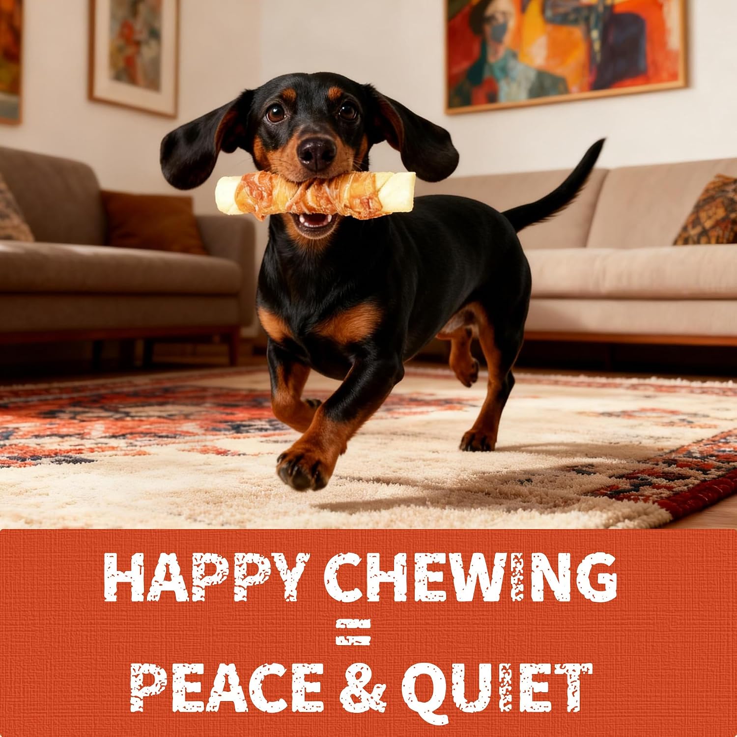 Just Try Beefhide Stick 4.72" | Chicken Wrapped Rawhide Dog Chews for Small & Medium DogsDogs Chews Sticks