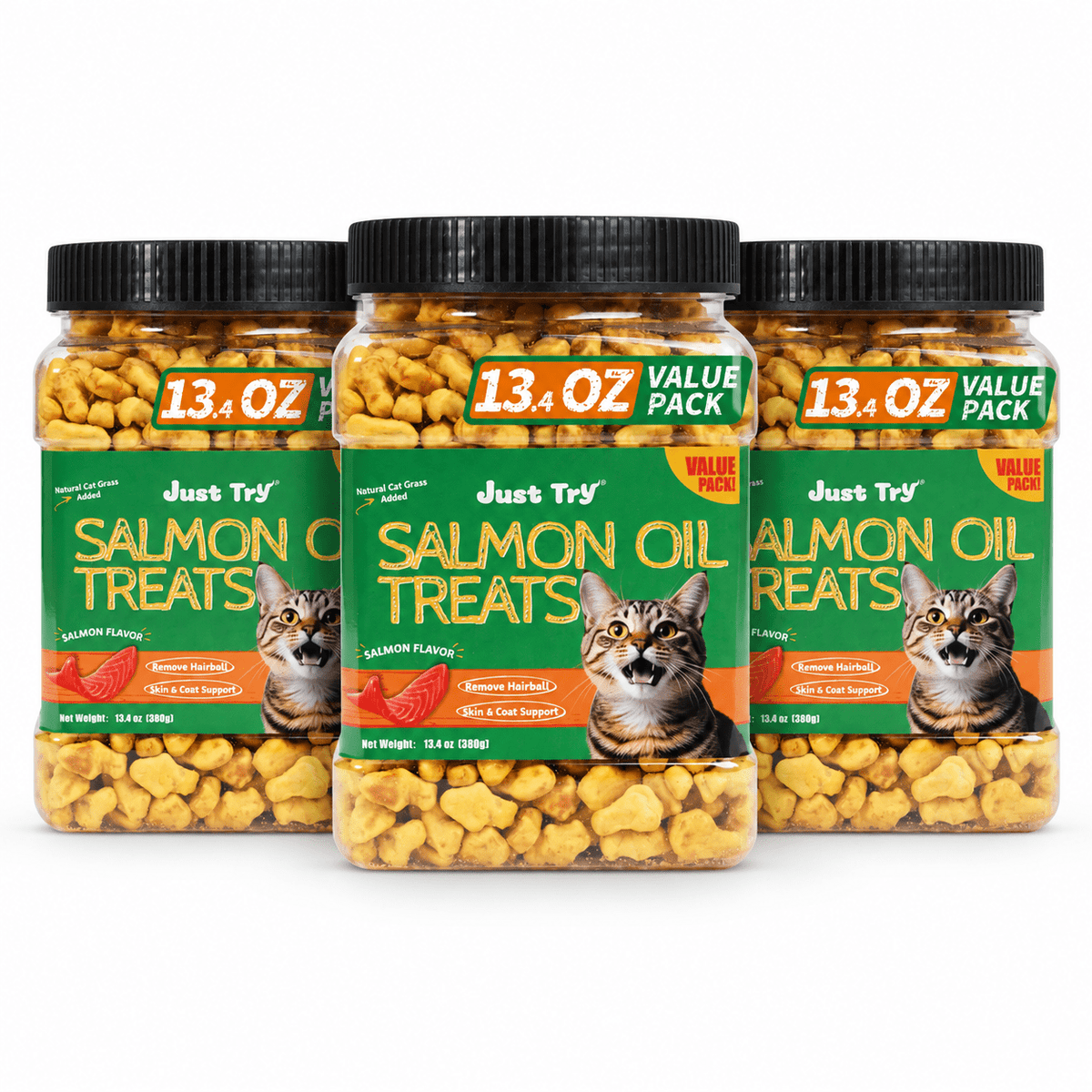 Just Try Cat Hairball Care Bundle – Cat Grass Treats with Hairball Control Food or Daily Hairball Support