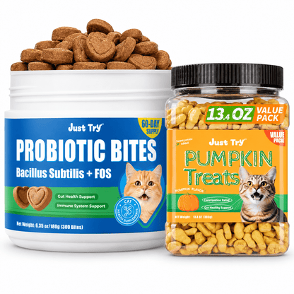 Just Try Cat Hairball Care Bundle – Cat Grass Treats with Hairball Control Food or Daily Hairball Support
