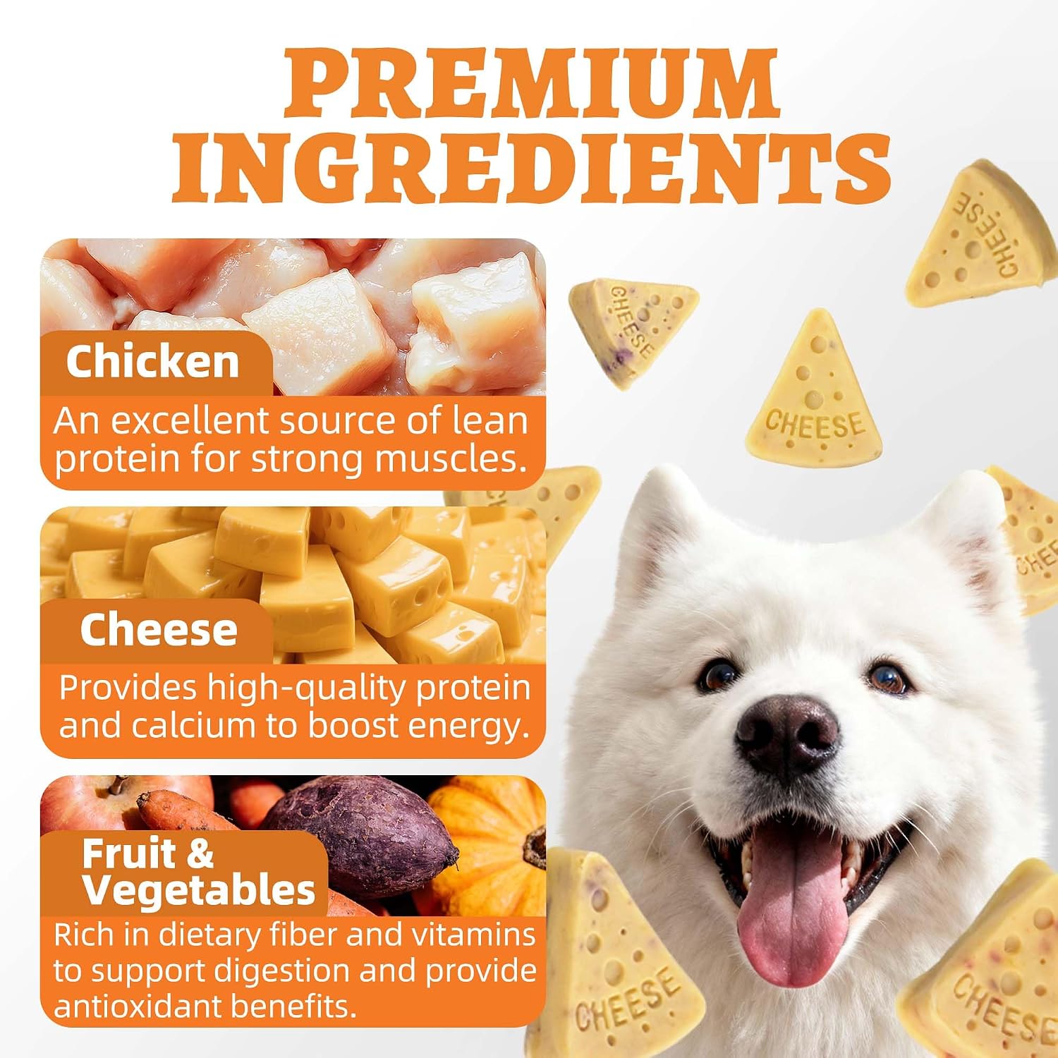 Just Try Cheese Pizza Dog Treats – High Protein Cheese Training & Dental ChewsDogs Chews Sticks