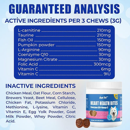 Just Try CoQ10 Dog Heart Health Chews | Taurine SupportJust Try