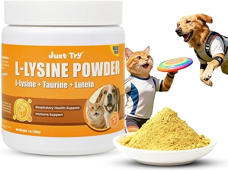 Just Try L-Lysine Powder for Cats & Dogs | Immune & Respiratory Support SupplementCat Treats