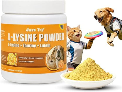 Just Try L-Lysine Powder for Cats & Dogs | Immune & Respiratory Support SupplementCat Treats