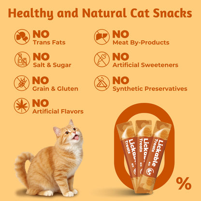 Just Try Pumpkin Lickable Cat Treats – Digestive Care, Taurine & FOS, 20 TubesCat lickable