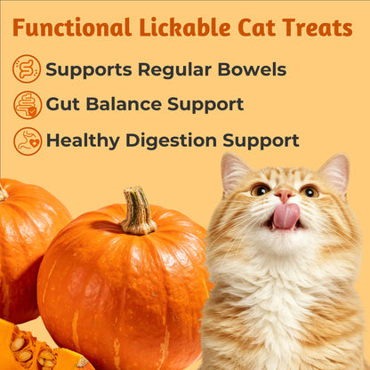Just Try Pumpkin Lickable Cat Treats – Digestive Care, Taurine & FOS, 20 TubesCat lickable