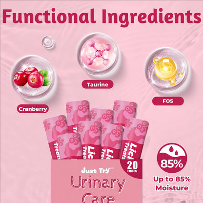 Just Try Urinary Care Lickable Cat Treats – Cranberry Chicken Flavor, 20 TubesCat lickable