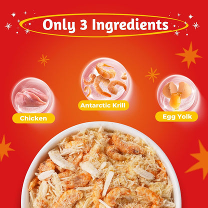 JUSTTRY Antarctic Krill Freeze-Dried Food Topper – Chicken, Egg Yolk, Antarctic Krill, High Protein & Low Fat Cat Treats for Dogs & Cats, 8ozCat Dog Freeze-dried
