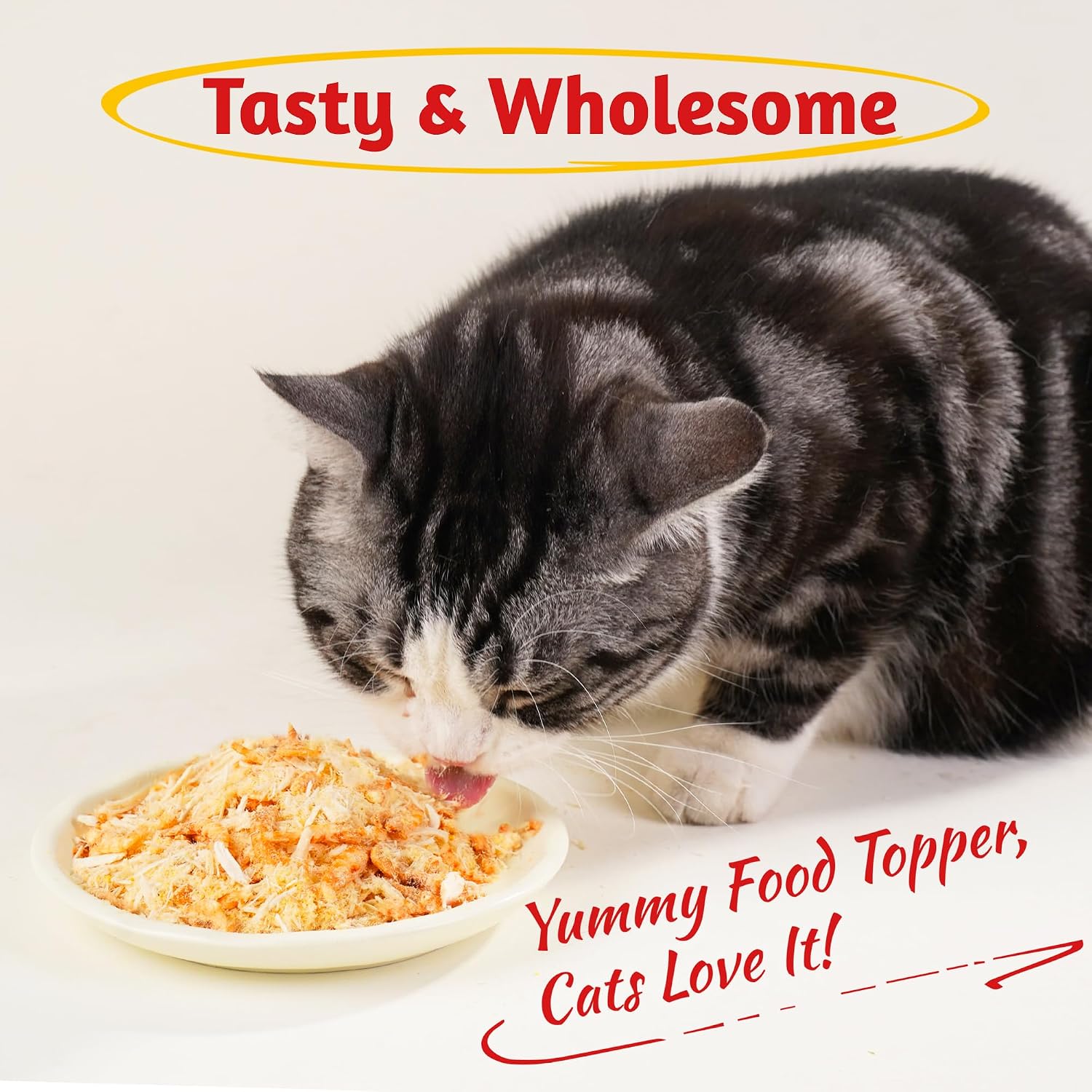 JUSTTRY Antarctic Krill Freeze-Dried Food Topper – Chicken, Egg Yolk, Antarctic Krill, High Protein & Low Fat Cat Treats for Dogs & Cats, 8ozCat Dog Freeze-dried