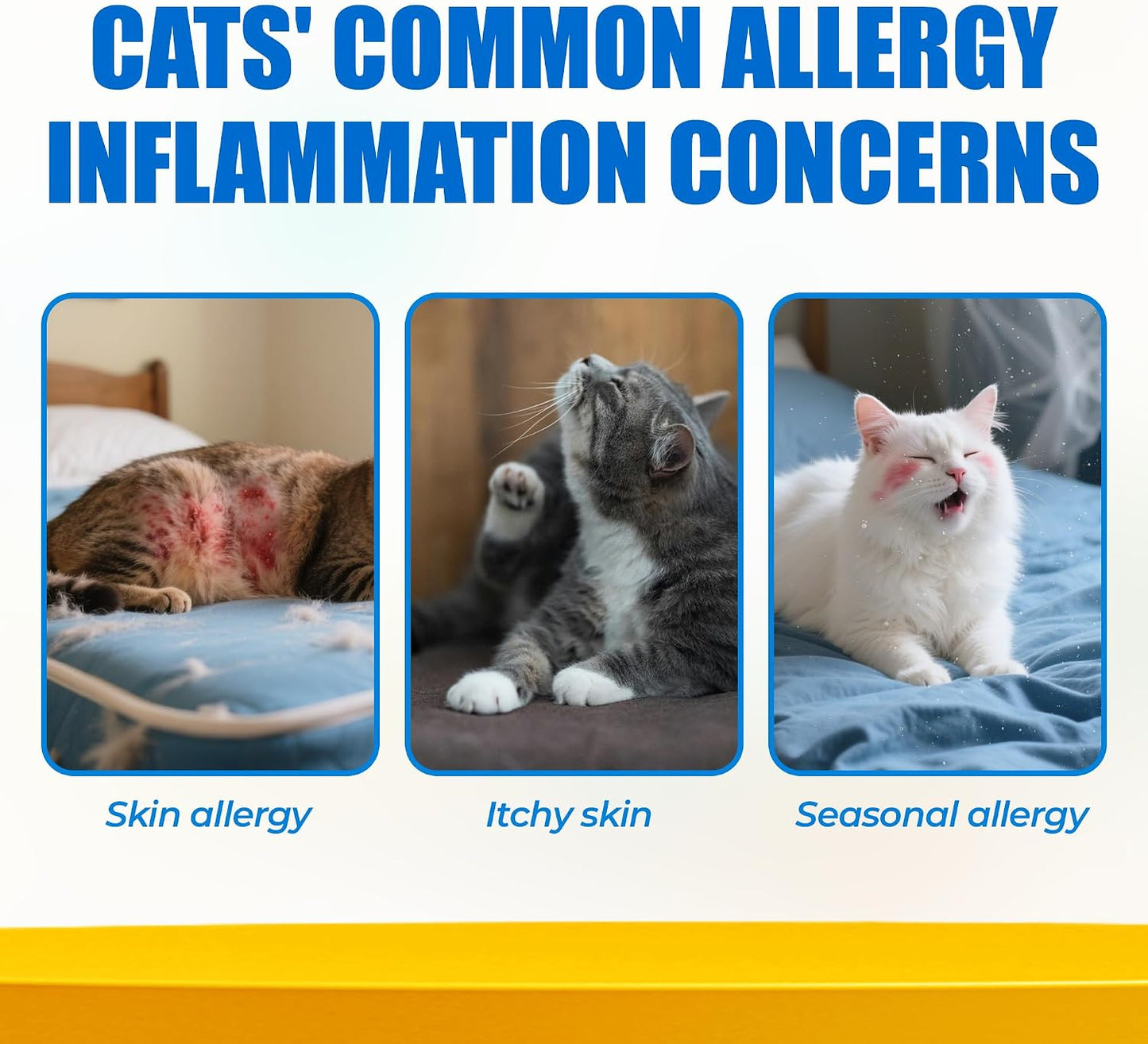 JUSTTRY Cat Allergy & Immune Bites Cat Supplements – Chicken Flavor with L-Lysine For Cats for Itchy Skin Relief & Immune Support, 6.35oz, 300 BitesCat Supplements