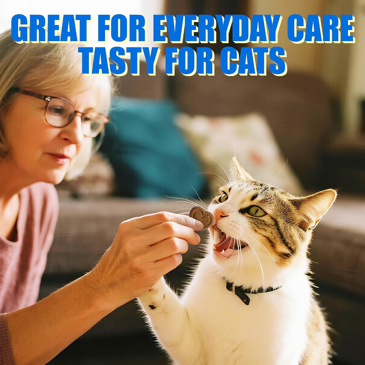 JUSTTRY Cat Grass Bites with Chicken, Pumpkin & Omega-3 – Digestive Support, 300 BitesCat Supplements