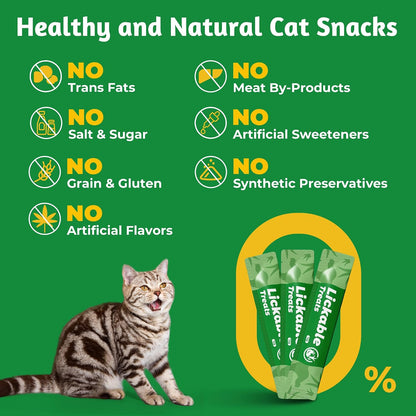 JUSTTRY Cat Grass Lickable Puree Treats – 20 Tubes with Taurine & Vitamin E for Hairball Control, 0.5oz EachCat lickable