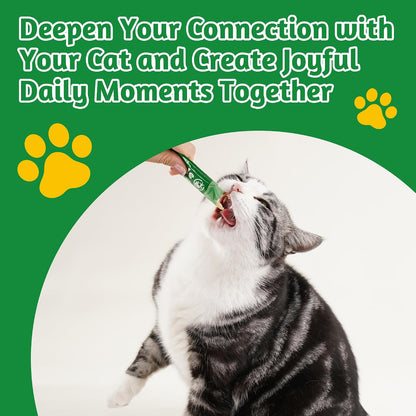 JUSTTRY Cat Grass Lickable Puree Treats – 20 Tubes with Taurine & Vitamin E for Hairball Control, 0.5oz EachCat lickable