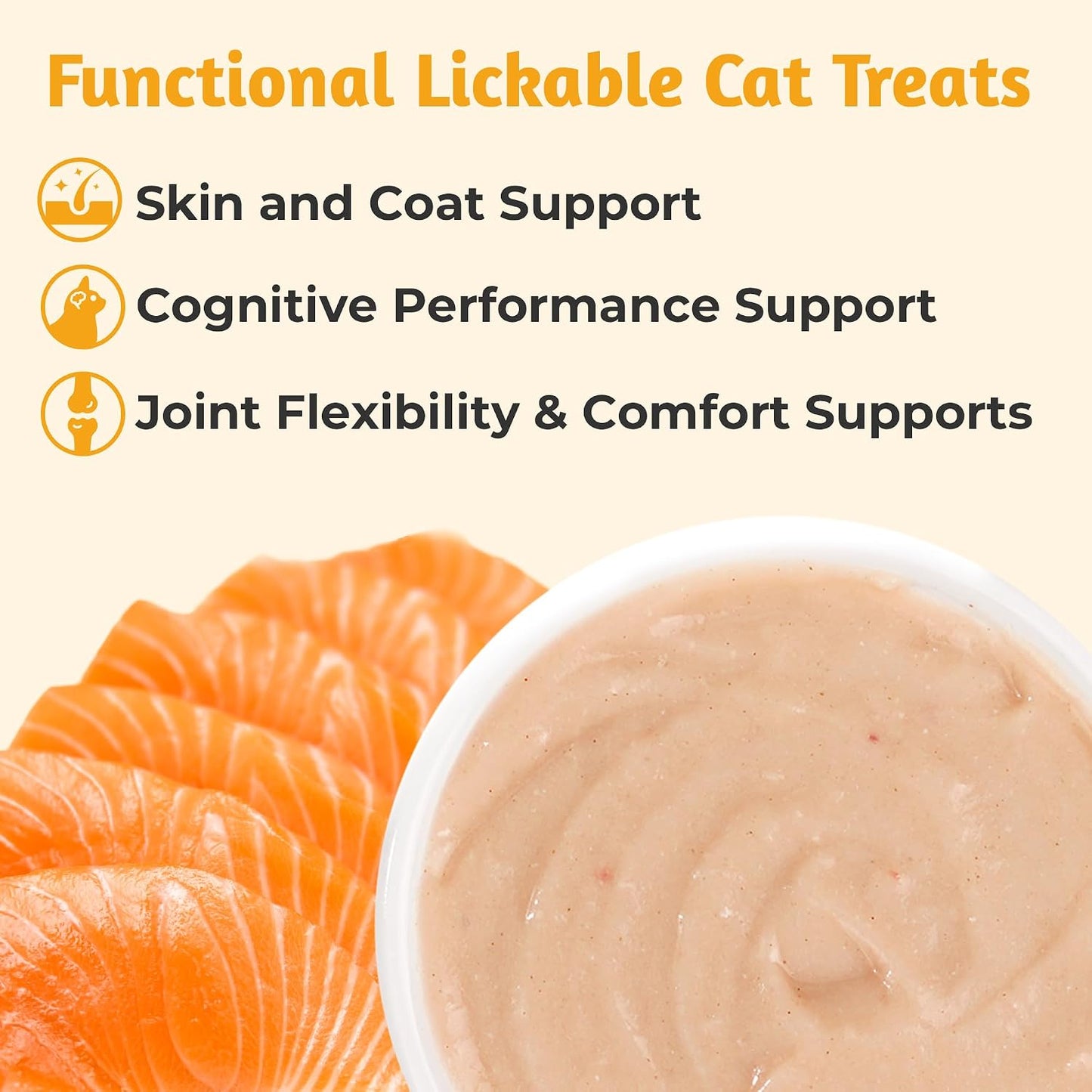 JUSTTRY Fish Oil Lickable Puree Treats – 20 Tubes with Omega Oils, Taurine & Vitamin E for Healthy Skin & Coat, 0.5oz EachCat lickable