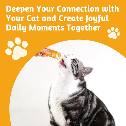 JUSTTRY Fish Oil Lickable Puree Treats – 20 Tubes with Omega Oils, Taurine & Vitamin E for Healthy Skin & Coat, 0.5oz EachCat lickable