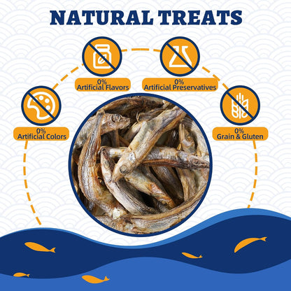 JUSTTRY Freeze-Dried Capelin Fish – Raw Dog Treats,Single-Ingredient Dog & Cat Snacks, High-Protein & Omega-3 for Skin Health, 10.58ozCat Dog Freeze-dried