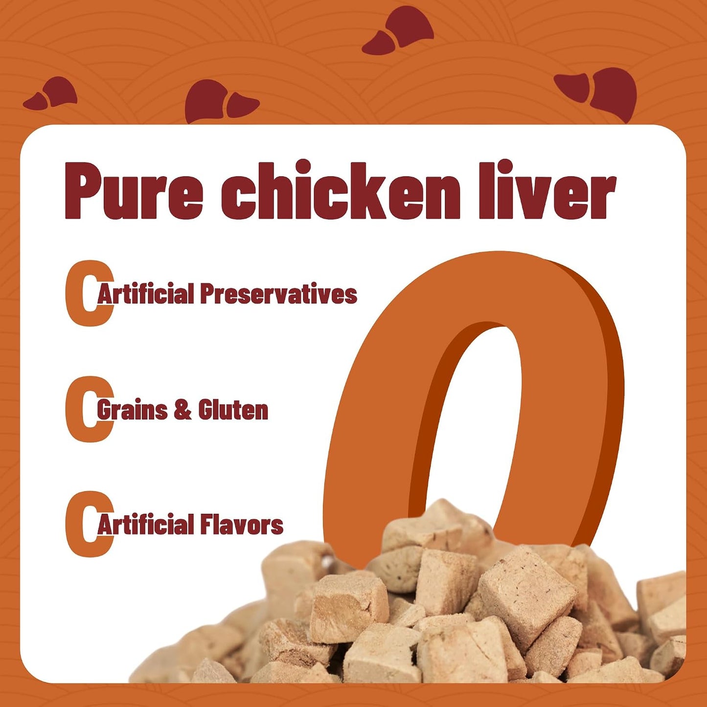 JUSTTRY Freeze-Dried Chicken Liver, Single-Ingredient Pet Treats for Dogs & Cats, 8.71ozCat Dog Freeze-dried