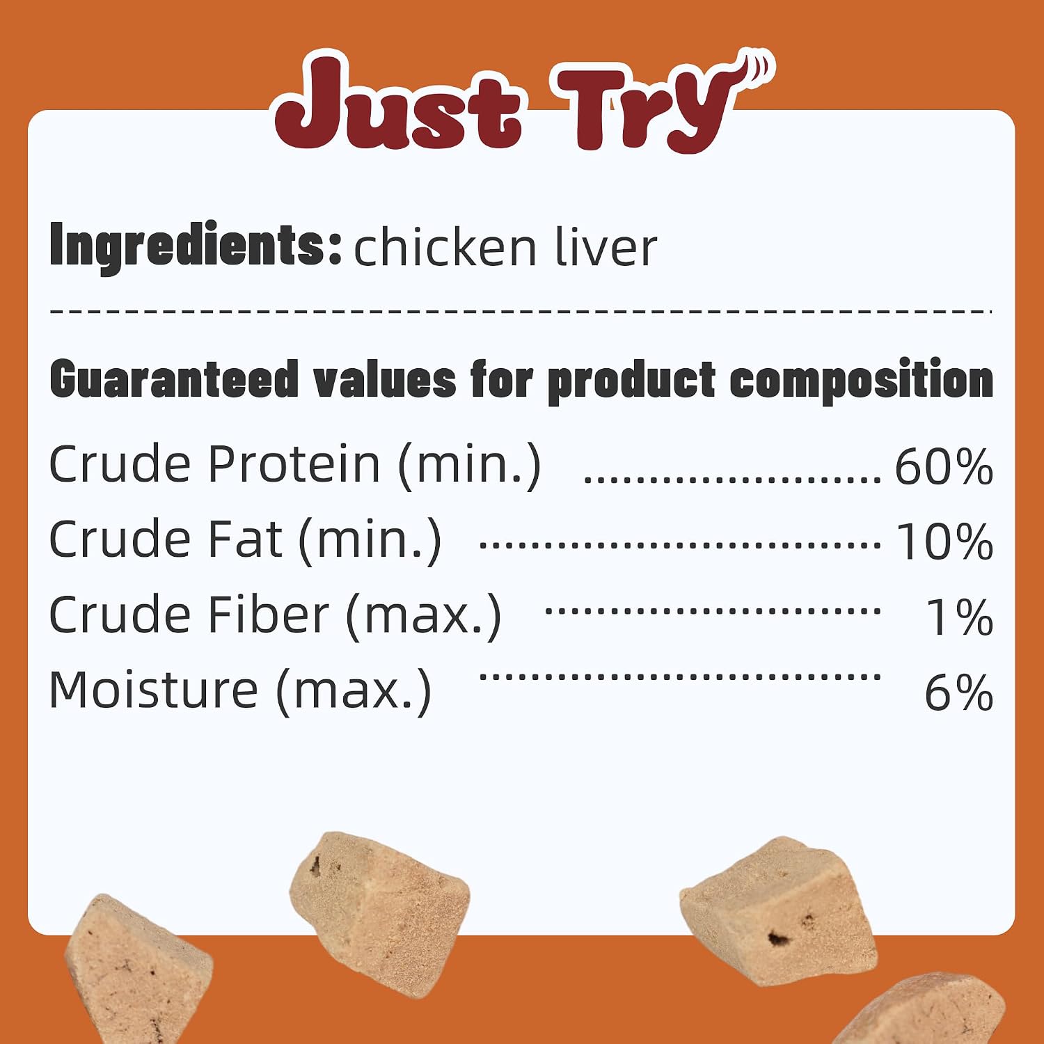 JUSTTRY Freeze-Dried Chicken Liver, Single-Ingredient Pet Treats for Dogs & Cats, 8.71ozCat Dog Freeze-dried