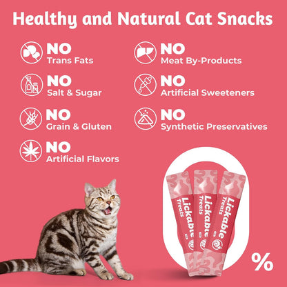 JUSTTRY Kitten Lickable Puree Treats –20 Tubes Creamy Lickable Purée with DHA, EPA, Vitamin E & Taurine for Immune Support ,0.5oz EachCat lickable