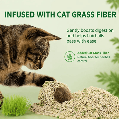 JUSTTRY Natural Cat Grass Treats Hairball Relief & Dental Care 14ozCat Treats