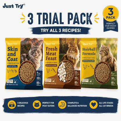 JUSTTRY Natural Cat Grass Treats Hairball Relief & Dental Care 14ozCat Treats