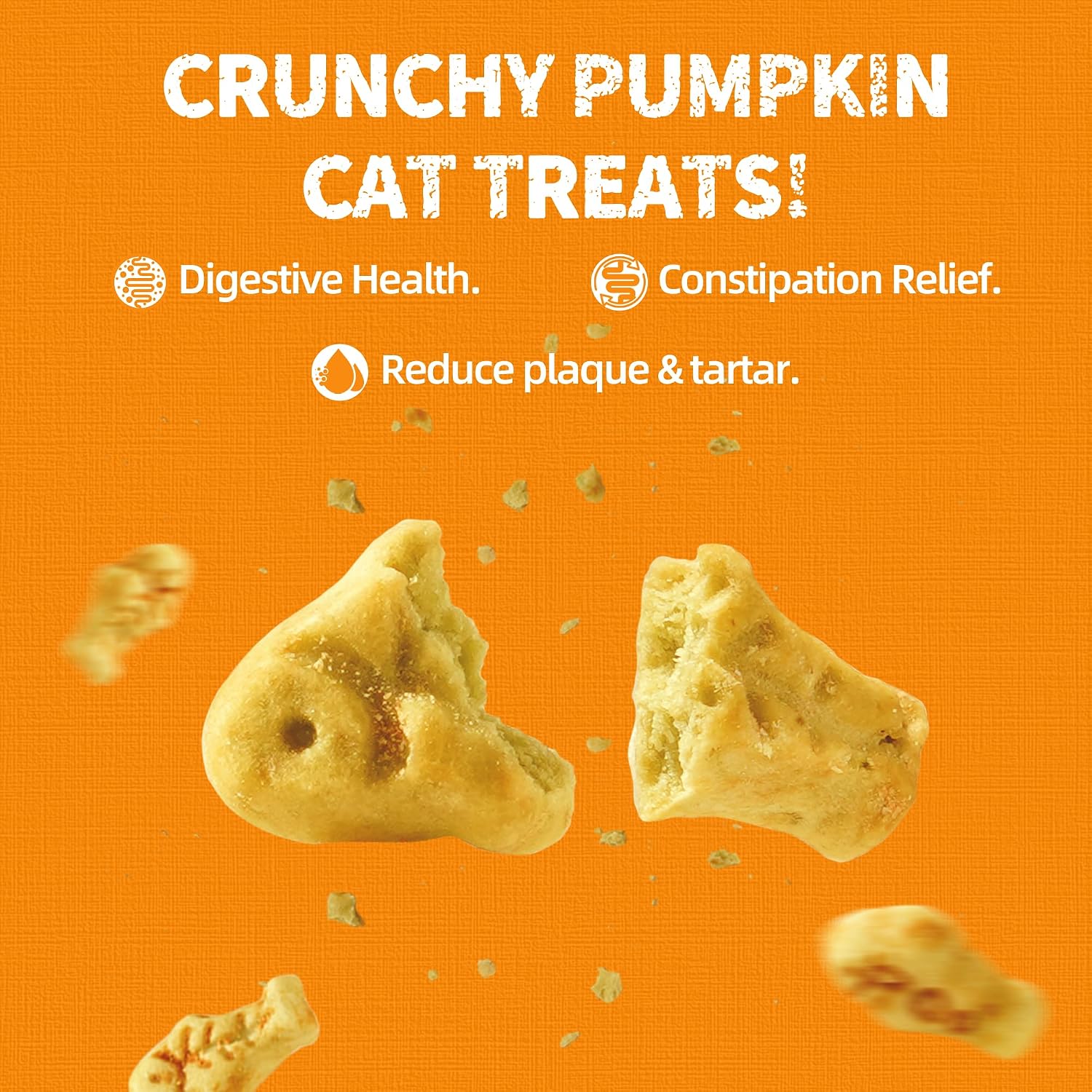 JUSTTRY Pumpkin Cat Treats –Rich in Fibre and Low-Calorie